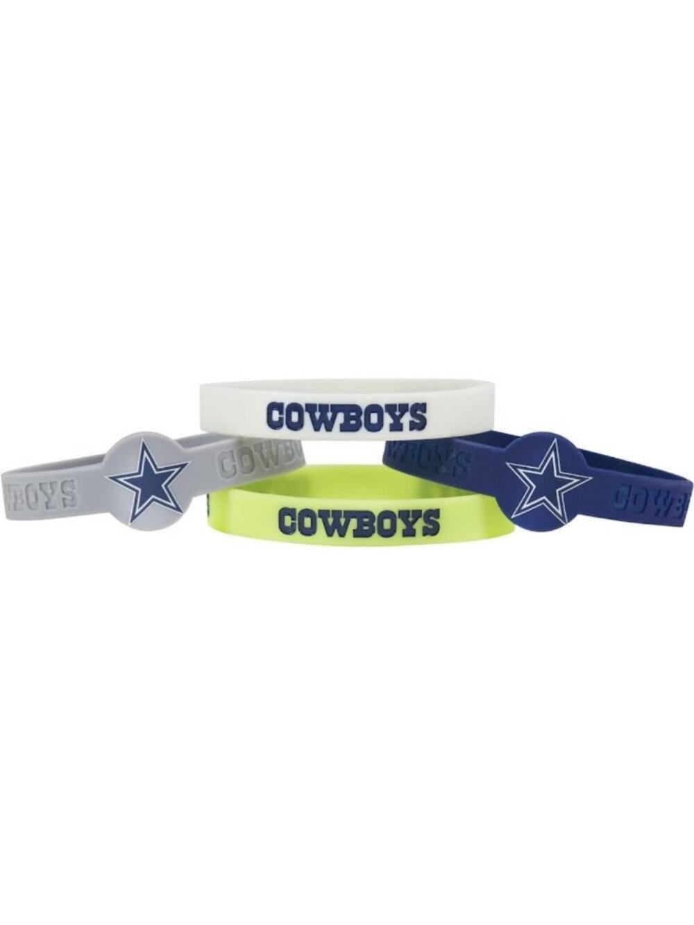 Silicone Bracelets Set of 4 - Durable, Stylish, Perfect for Sports Fans